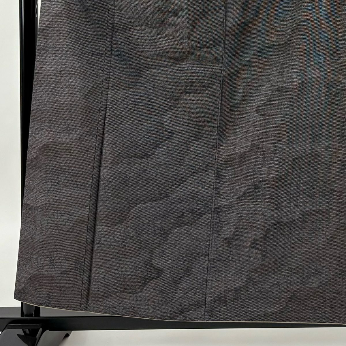 【庫存清倉】 紬織 身長158cm 袖長63cm S 雙層 麻葉 霞 灰 純蠶絲 美品 秀品級