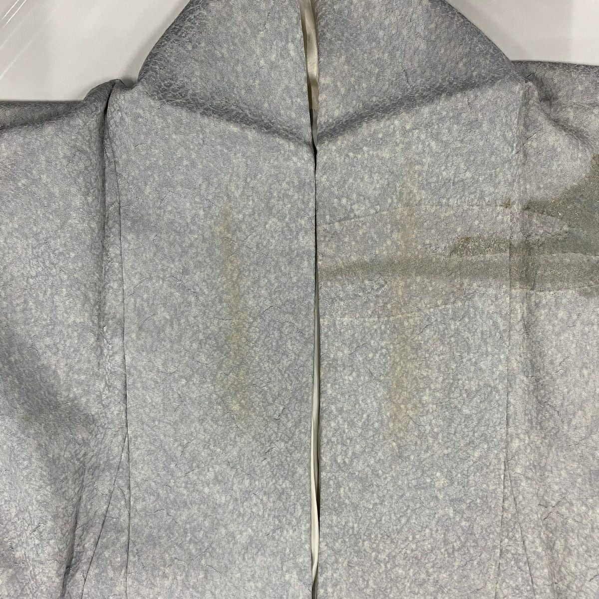 【庫存清倉】訪問服 身長162cm 袖長65.5cm M 雙層 翠山工房 有落款 霞 金銀彩 漸層 青灰色 純蠶絲 優品級