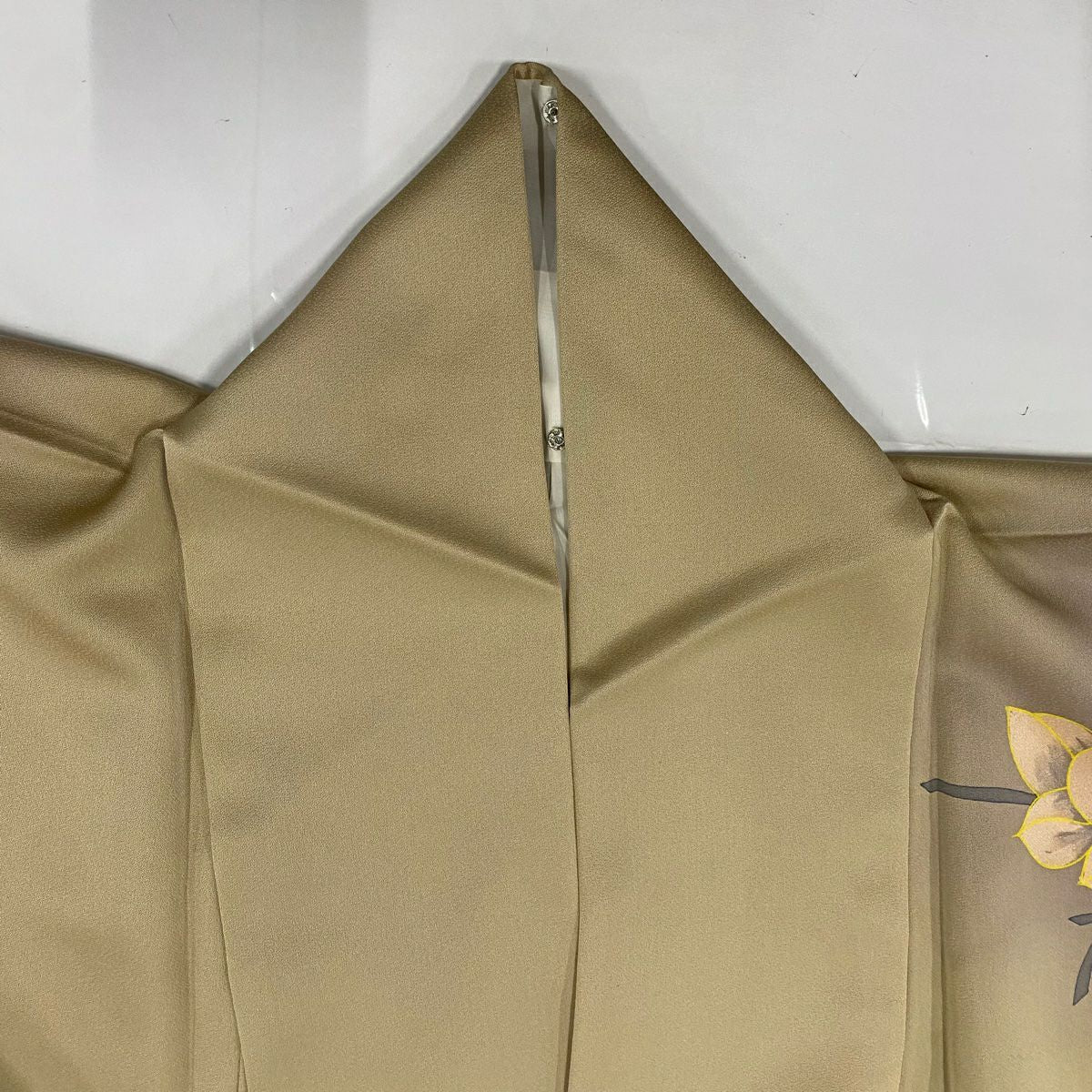 【庫存清倉】訪問服 身長157.5cm 袖長63cm S 雙層 枝花 建物 漸層 薄茶 純蠶絲 優品級
