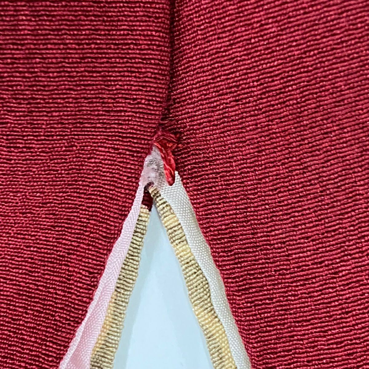 【清倉特賣】振袖禮服 身長162.5cm 袖長67cm M 雙層 鴛鴦 松樹梅花 漸層 絞織 紅紫 純蠶絲 名品級