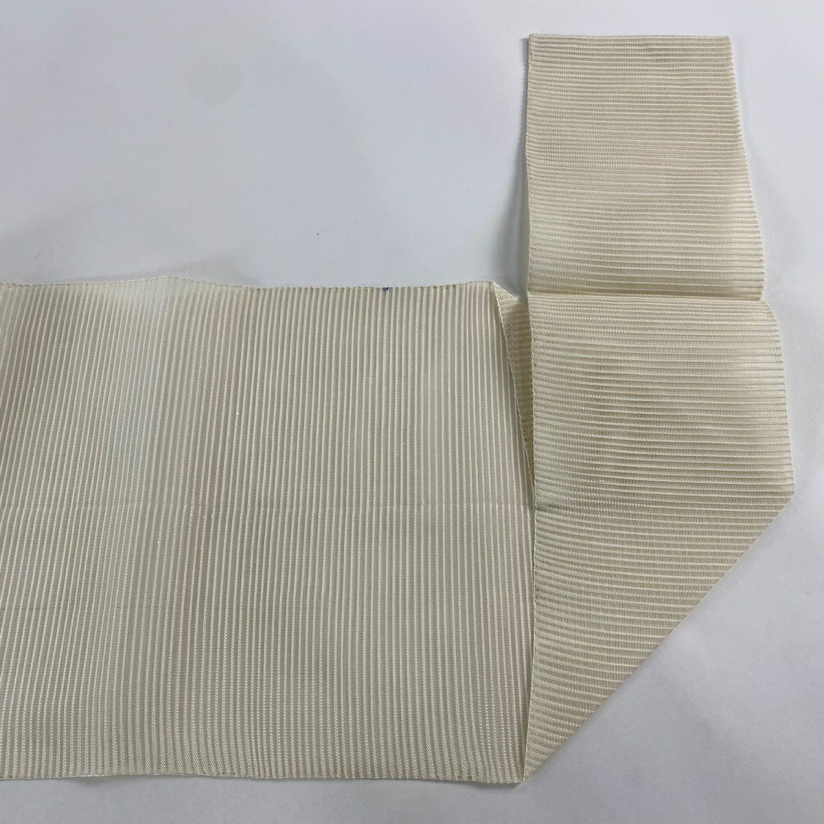 【庫存清倉】 名古屋帶 優品級 夏帶 八寸名古屋帶 松樹葉仕立 草花紋紋 金絲 奶油色 純蠶絲