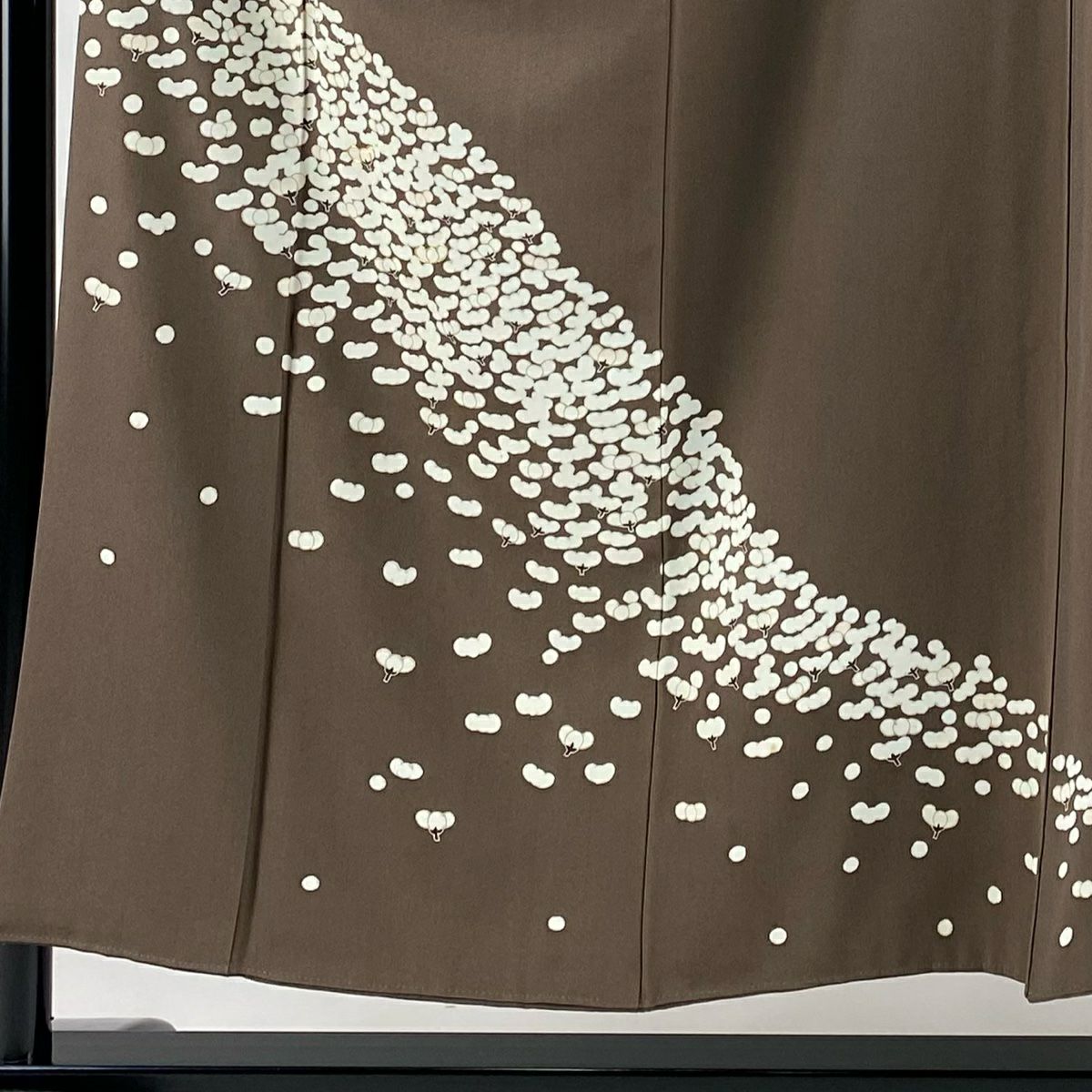 【庫存清倉】訪問服 身長150cm 袖長62cm S 雙層 花紋 金絲 金銀彩 茶 純蠶絲 優品級 一個紋