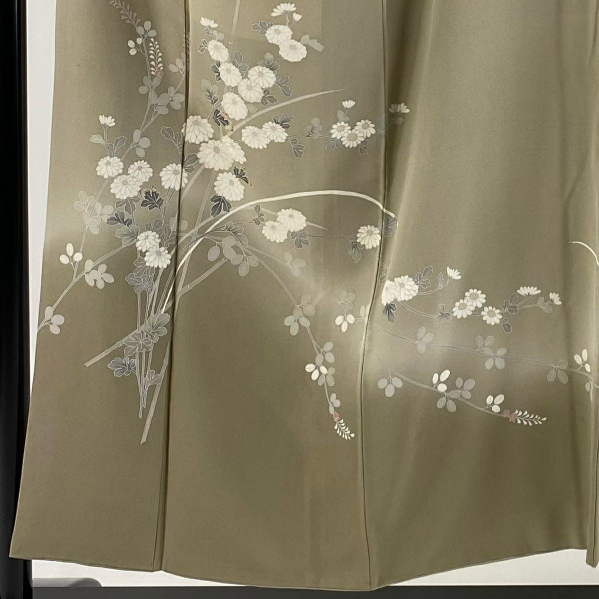 【庫存清倉】訪問服 身長152.5cm 袖長64cm M 雙層 菊花 萩 漸層 灰茶 純蠶絲 優品級 一個紋