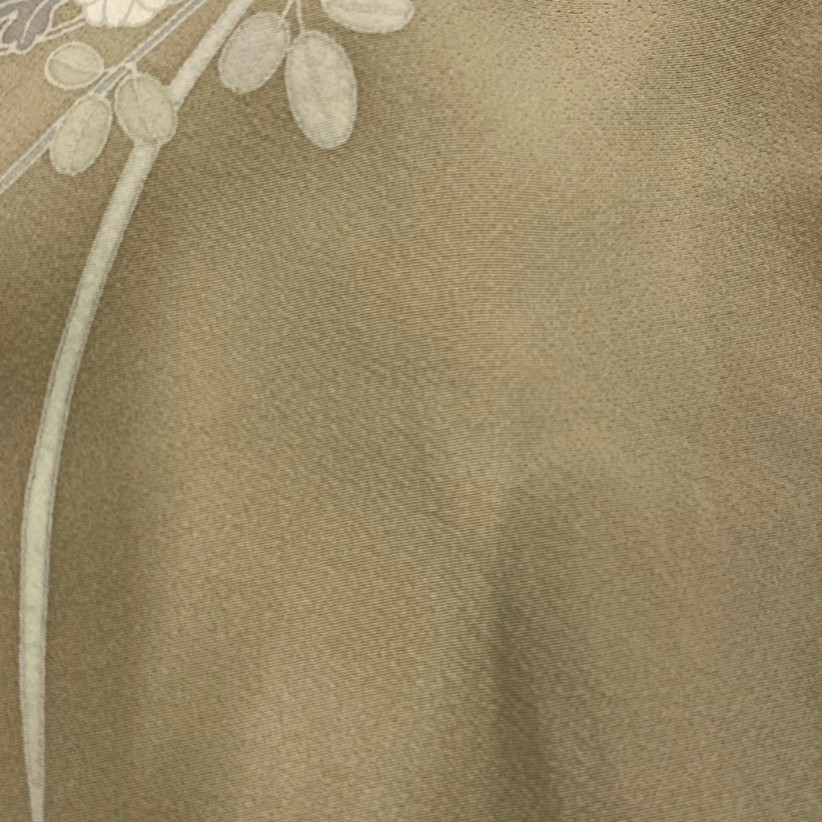 【庫存清倉】訪問服 身長152.5cm 袖長64cm M 雙層 菊花 萩 漸層 灰茶 純蠶絲 優品級 一個紋