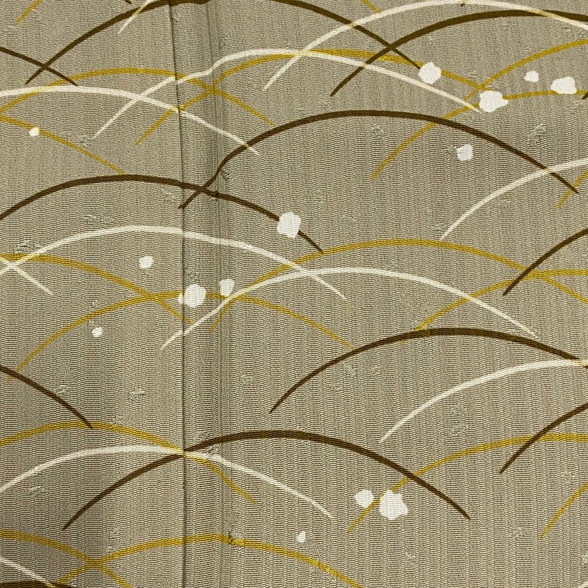 【庫存清倉】訪問服 身長157cm 袖長63cm S 雙層 露芝地紋 淺茶 純蠶絲 優品級