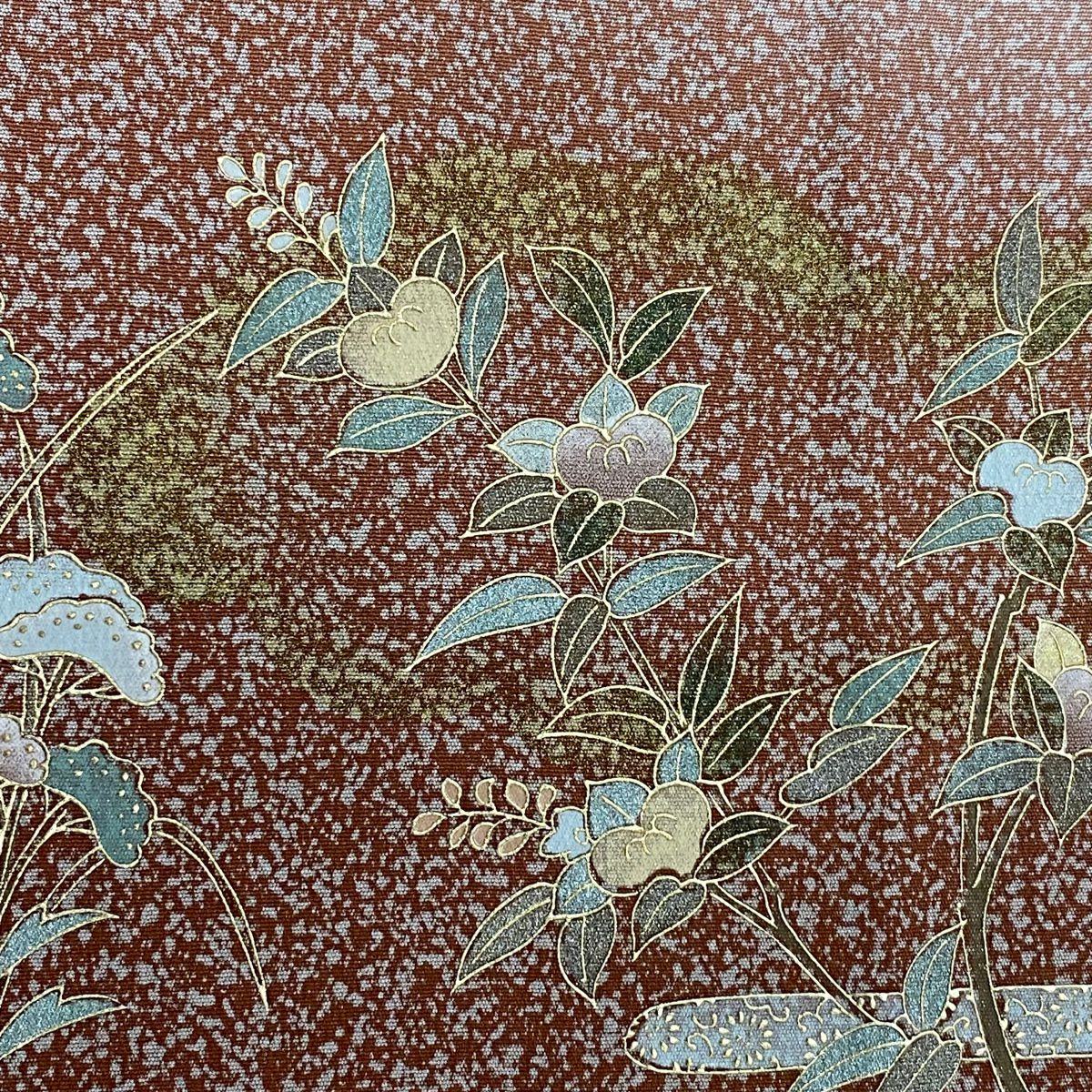 【庫存清倉】訪問服 身長157.5cm 袖長63.5cm S 雙層 短冊 松樹梅花 金銀彩 染分 紅茶 純蠶絲 優品級