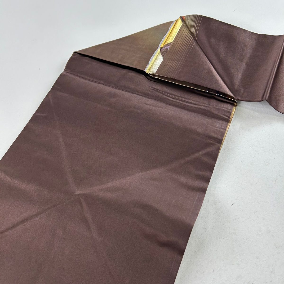 【庫存清倉】 名古屋帶 美品 秀品級 幾何學 金銀糸 金金箔 金色 純蠶絲