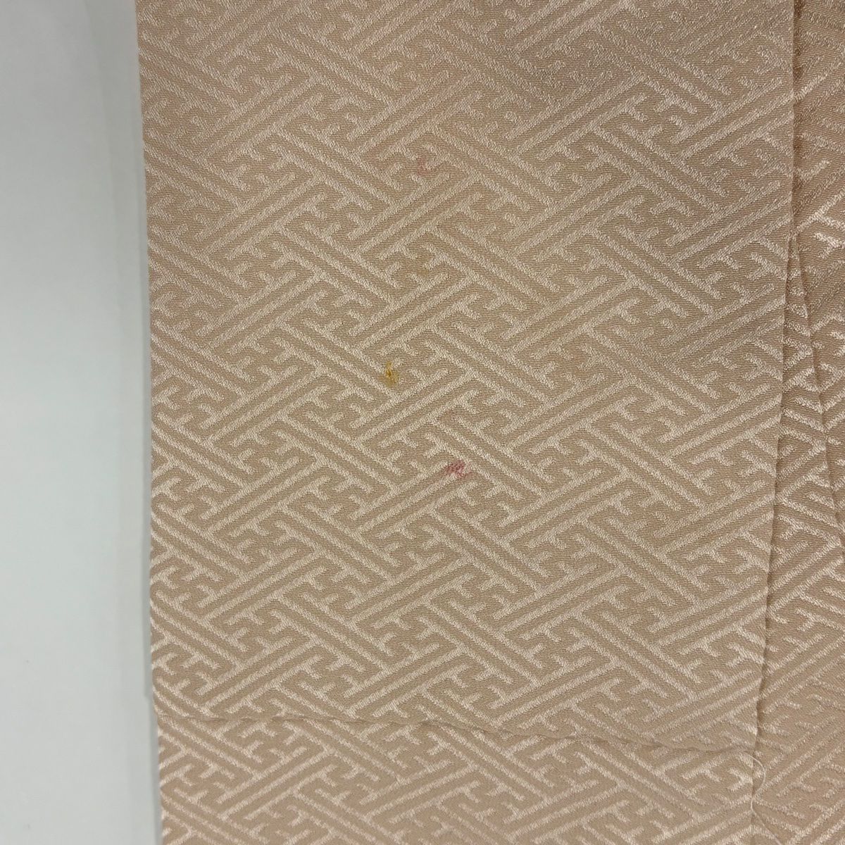 【庫存清倉】訪問服 身長161.5cm 袖長66.5cm M 雙層 草花紋紋 流水 金彩裝飾 淡粉色 純蠶絲 優品級