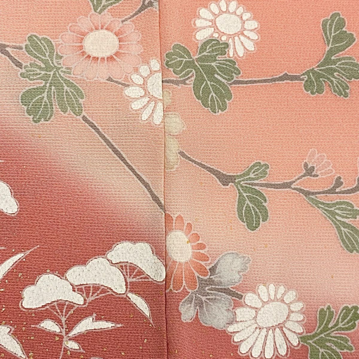 【庫存清倉】訪問服 身長160.5cm 袖長63.5cm S 雙層 落款有 貝桶 花鳥 金銀彩 漸層 粉紅 純蠶絲 優品級