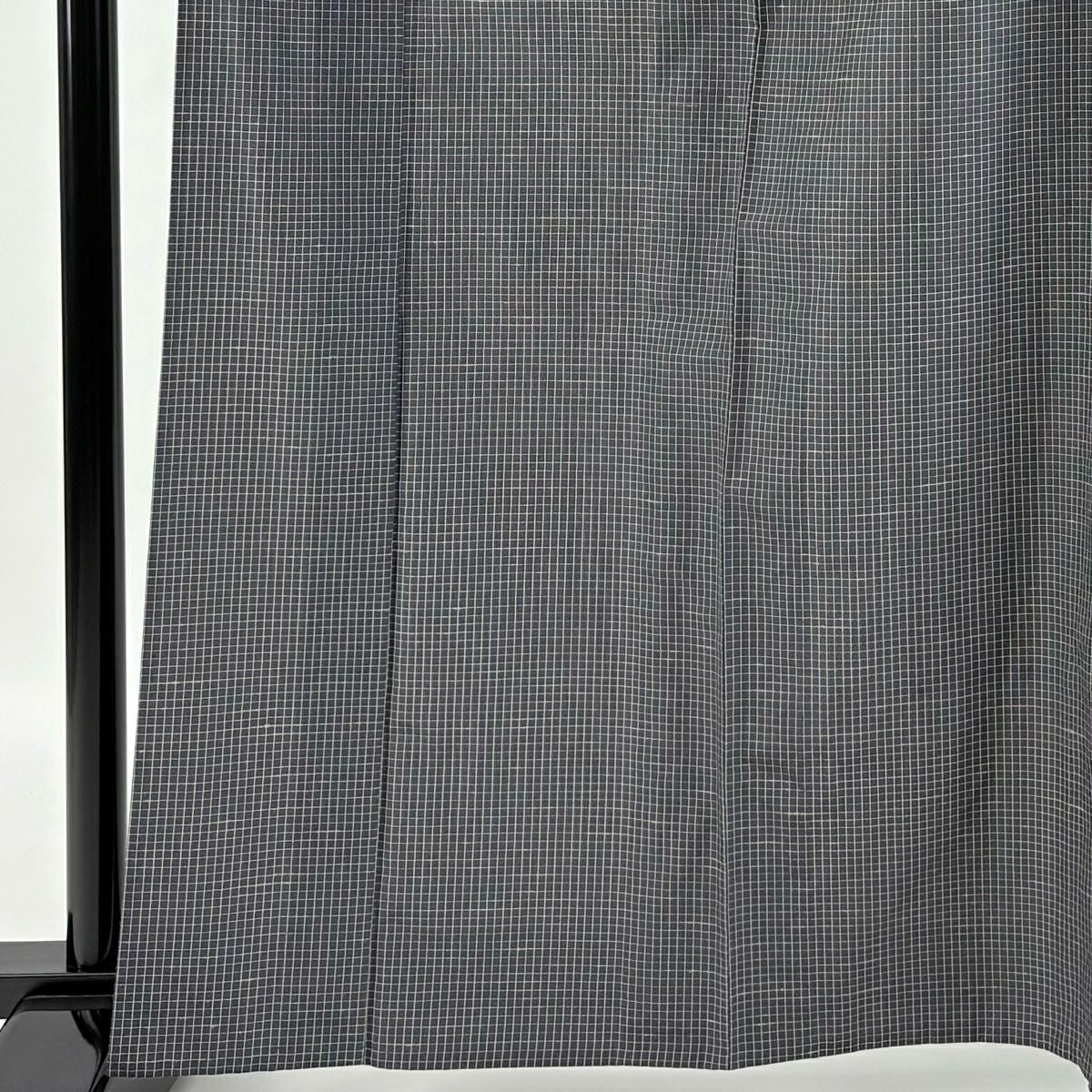 紬織 身長165cm 袖長65.5cm M 單層 野蠶紬織 栗繭 證書已備 格子 墨 黑 純蠶絲 逸品級