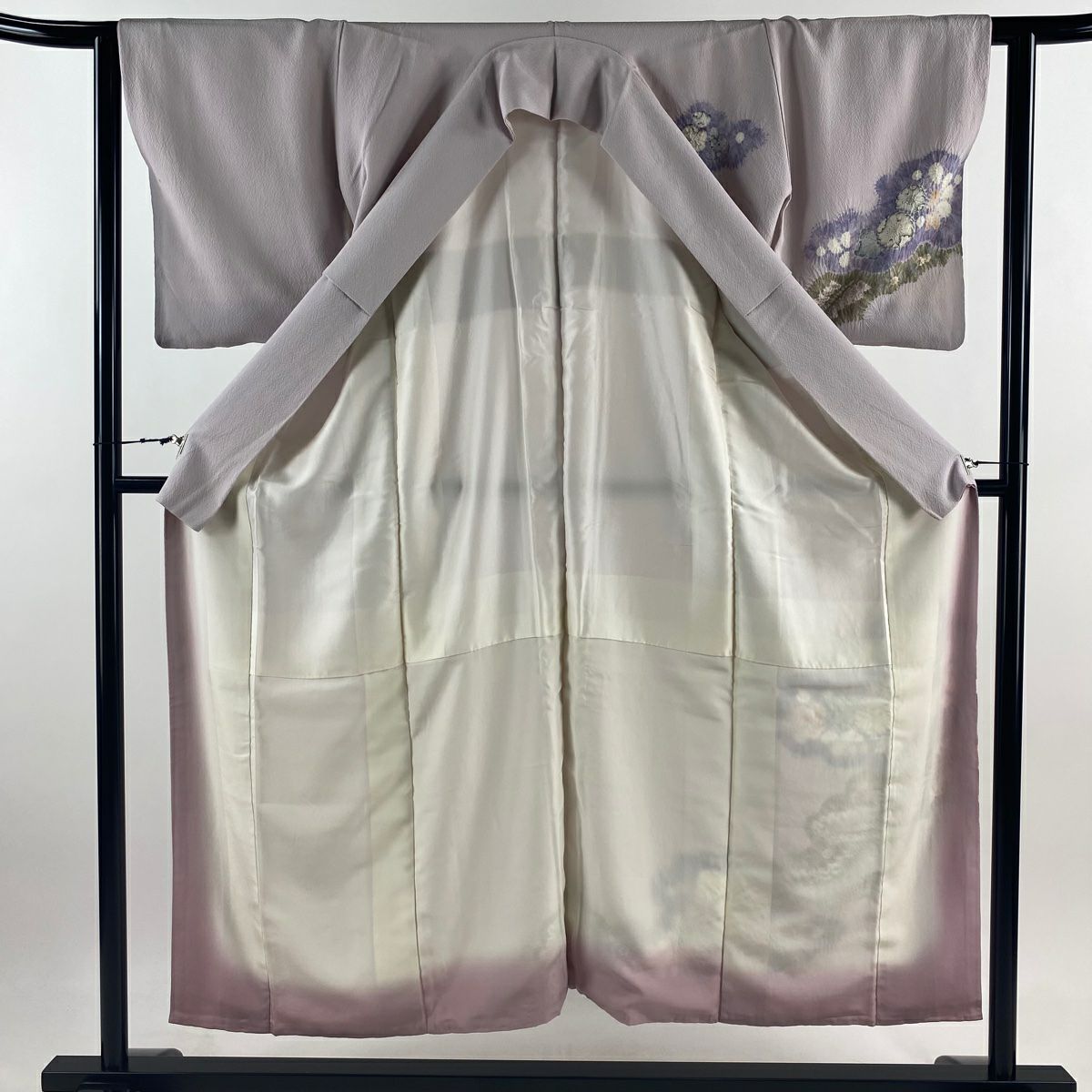 【庫存清倉】 付下 身長152cm 袖長61cm S 單層 辻花染 雲紋 淺紫 純蠶絲 優品級