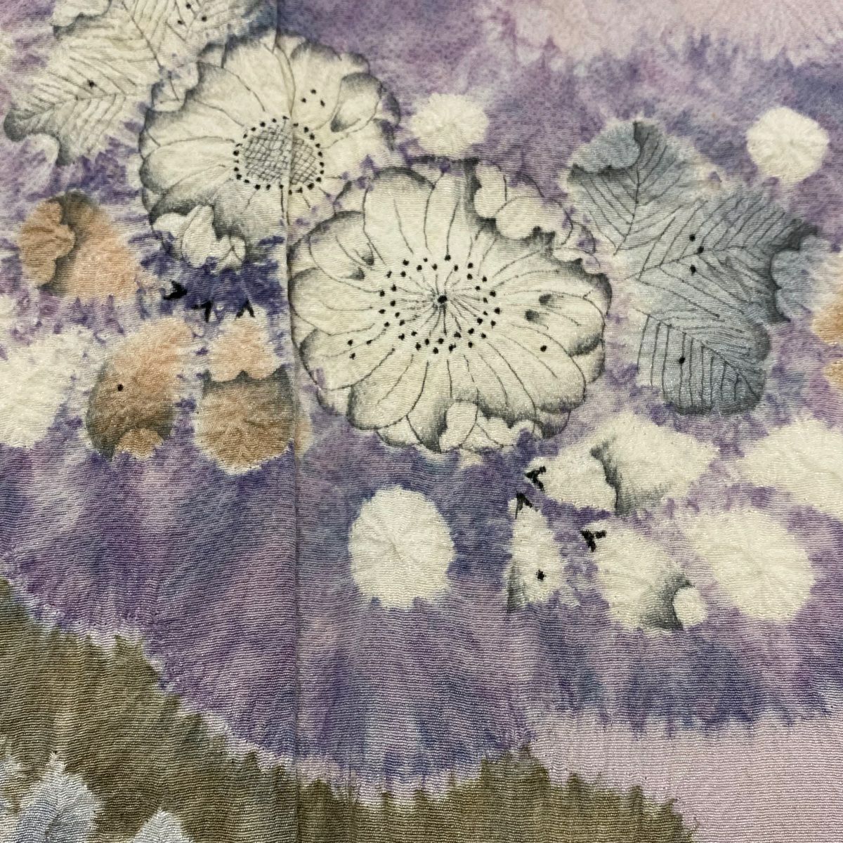 【庫存清倉】 付下 身長152cm 袖長61cm S 單層 辻花染 雲紋 淺紫 純蠶絲 優品級