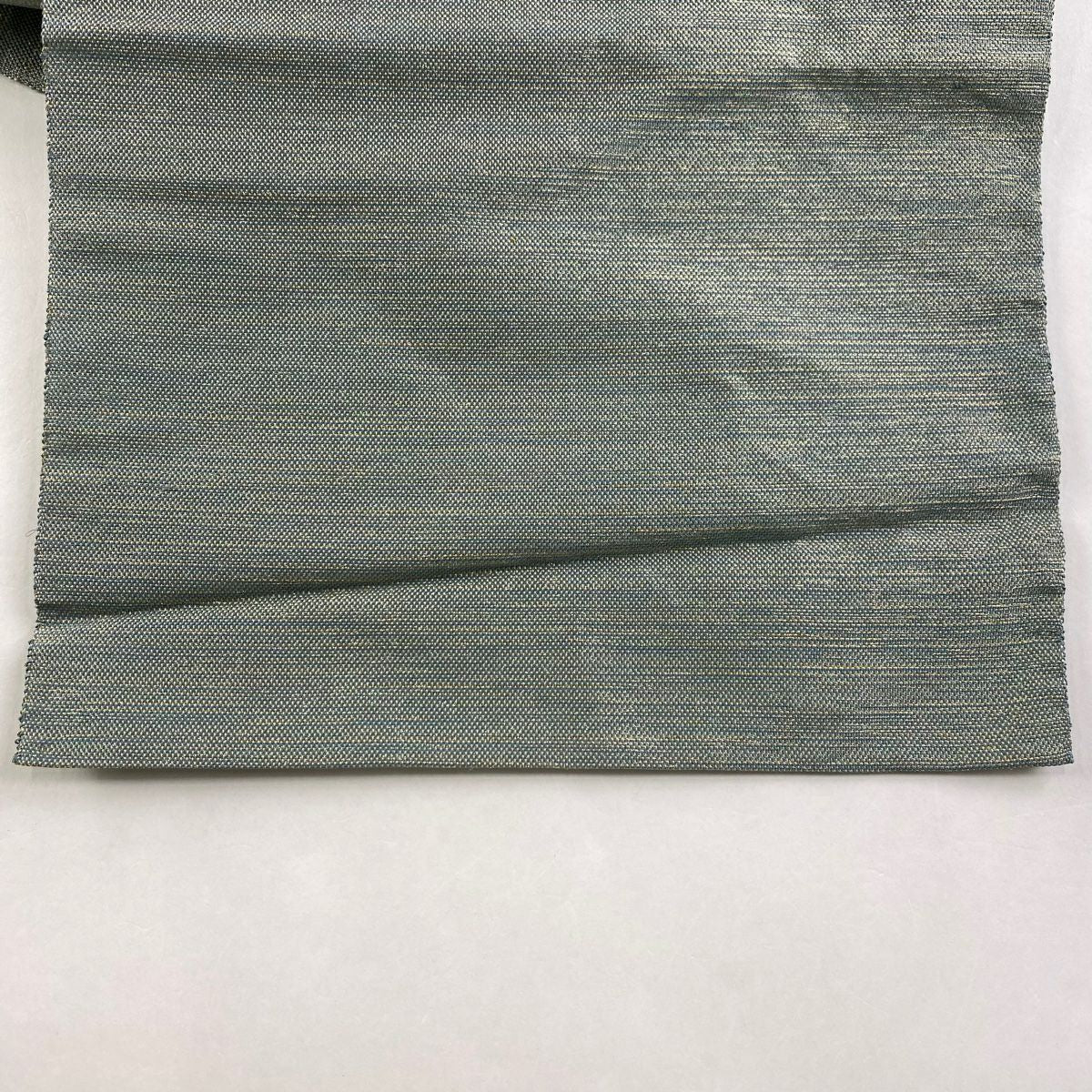 【庫存清倉】 名古屋帶 優品級 條紋 菱形 金通 金絲 淺綠 純蠶絲