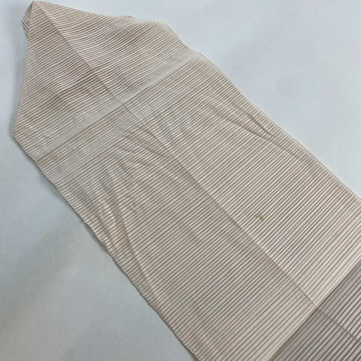 【清倉特賣】 名古屋帶 優品級 八寸名古屋帶 松樹葉仕立 夏帶 草花紋紋 斜條紋 銀線 淺粉色 純蠶絲