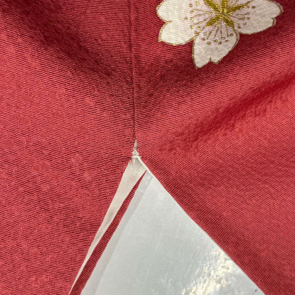 【庫存清倉】振袖禮服 身長158.5cm 袖長67.5cm L 雙層 牡丹 櫻花 金絲 金銀彩 粉紅 純蠶絲 美品 名品級