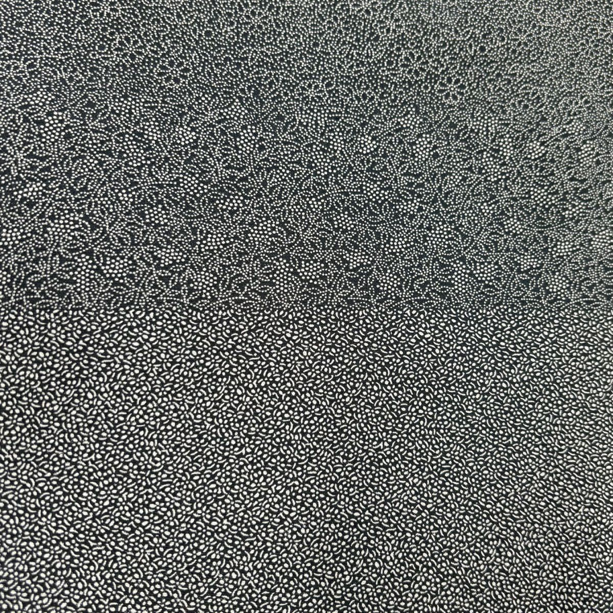 【庫存清倉】訪問服 身長156.5cm 袖長63cm S 雙層 葉與果 草花紋紋 黑灰 純蠶絲 美品 名品級
