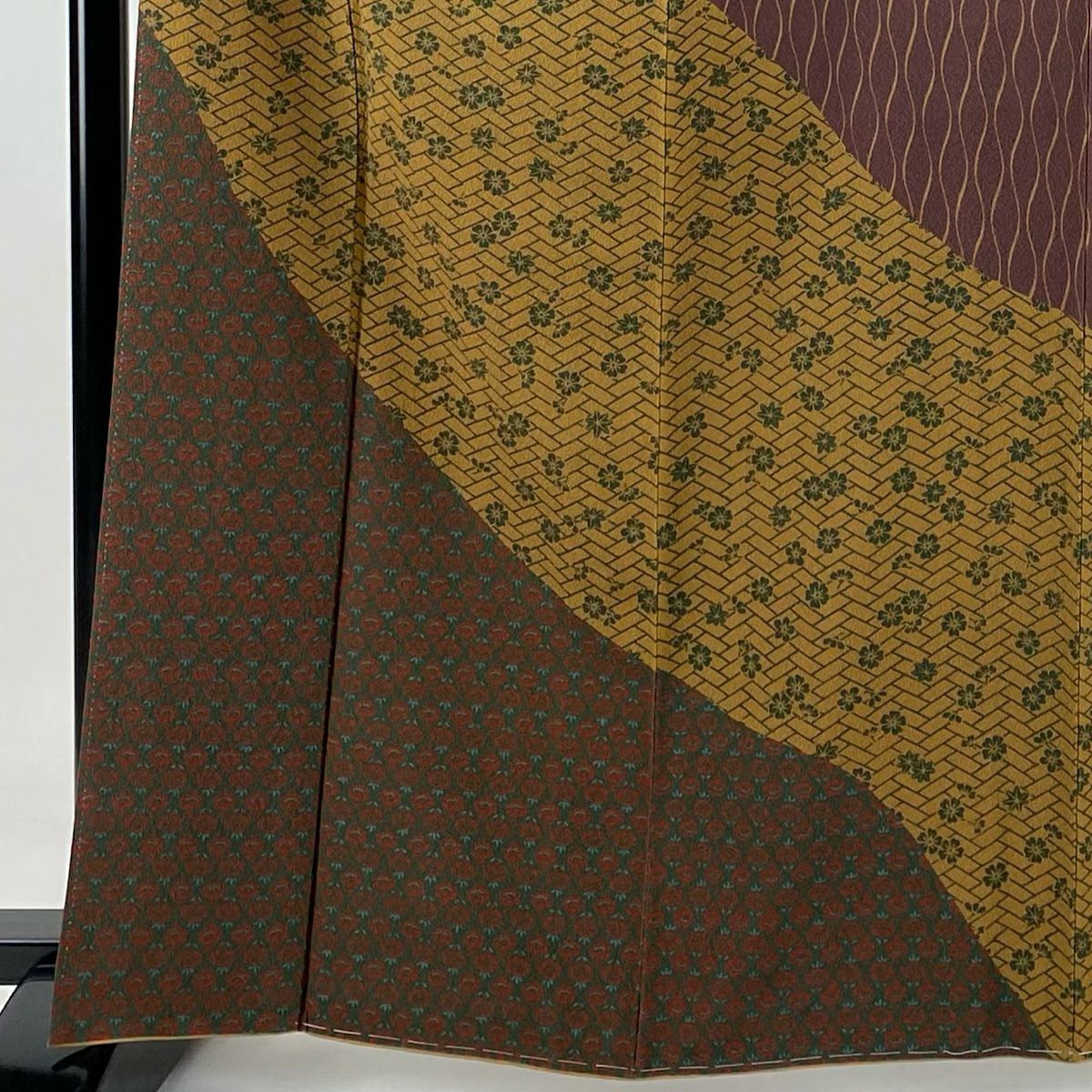 【庫存清倉】訪問服 身長163.5cm 袖長63.5cm S 雙層 立涌 櫻花 絞緬 紫 純蠶絲 美品 秀品級