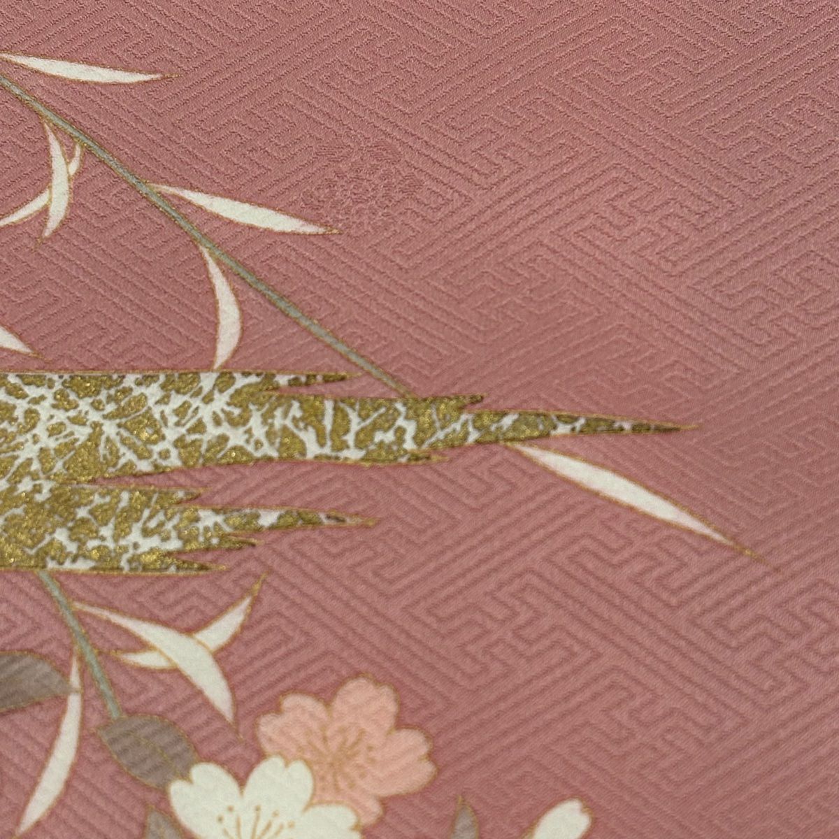 【庫存清倉】訪問服 身長154.5cm 袖長63cm S 雙層 垂枝櫻霞刺繡金銀彩 粉紅 純蠶絲 優品級