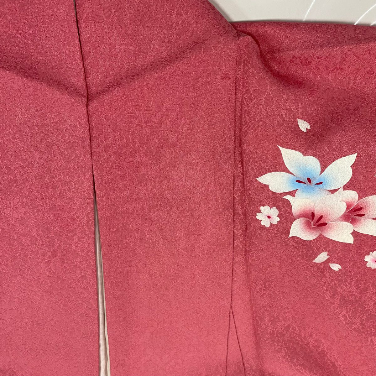 【庫存清倉】振袖禮服 身長164.5cm 袖長64cm M 雙層 櫻花 市松樹 金銀彩 漸層 淺粉色 純蠶絲 名品級