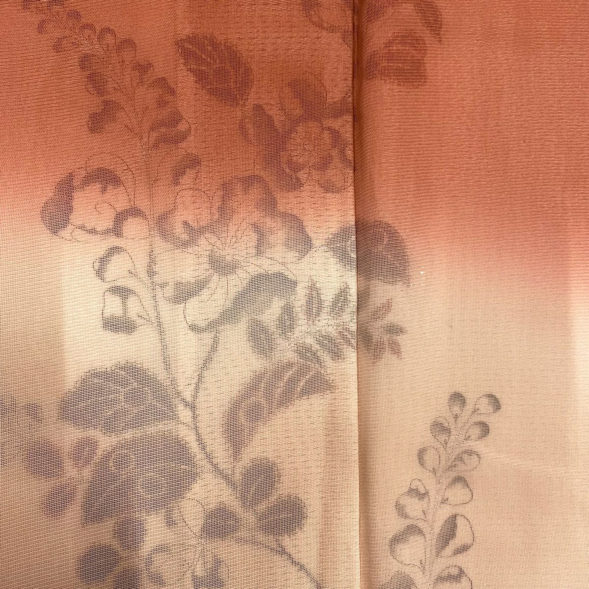 【庫存清倉】訪問服 身長156cm 袖長62.5cm S 雙層 絞染枝花 霞漸層 紅色 純蠶絲 名品級