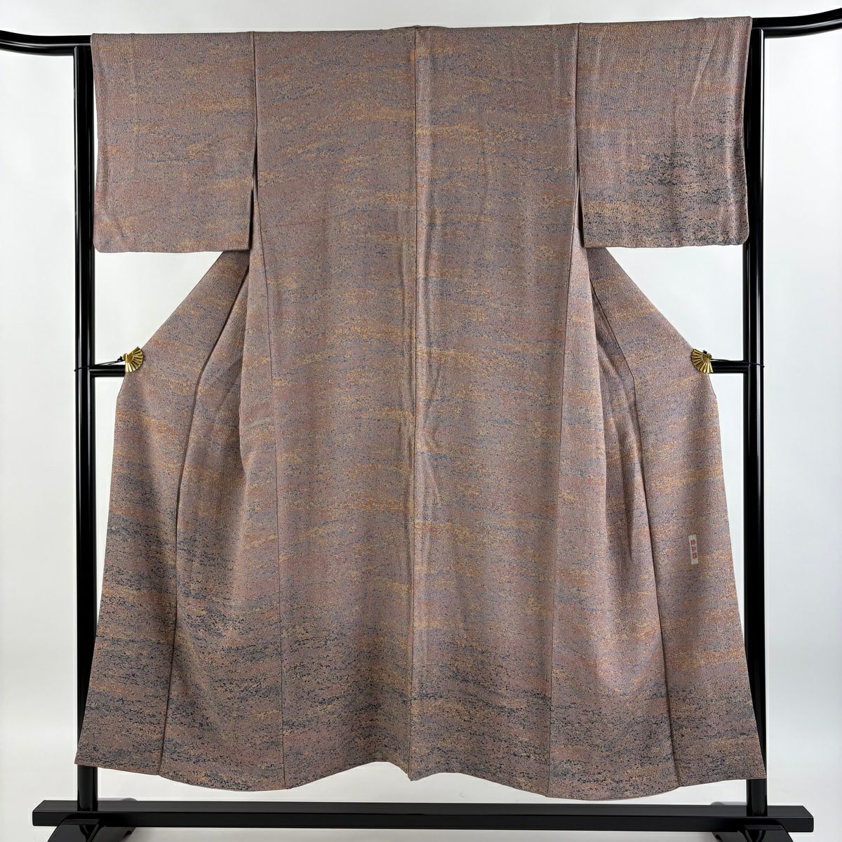 【庫存清倉】 付下 身長150cm 袖長64.5cm M 雙層 陶彩染 霞 幾何圖案 淺小豆 純蠶絲 美品 名品級 一個紋