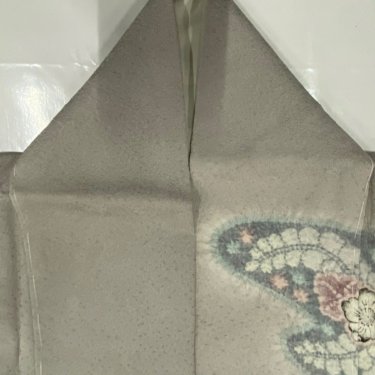 【庫存清倉】訪問服 身長158.5cm 袖長64cm M 雙層 落款有 辻花染 霞 漸層 灰色 純蠶絲 名品級