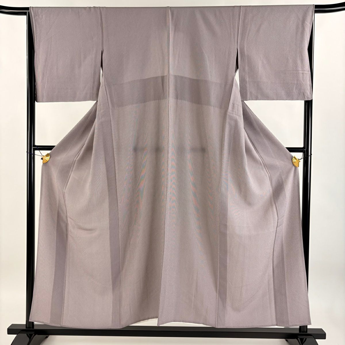 【庫存清倉】 江戶小紋 身長154cm 袖長66.5cm M 單層 萬筋 紫 純蠶絲 名品級
