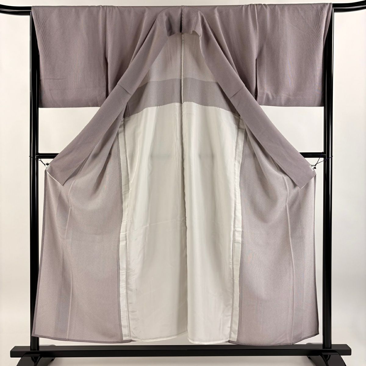 【庫存清倉】 江戶小紋 身長154cm 袖長66.5cm M 單層 萬筋 紫 純蠶絲 名品級