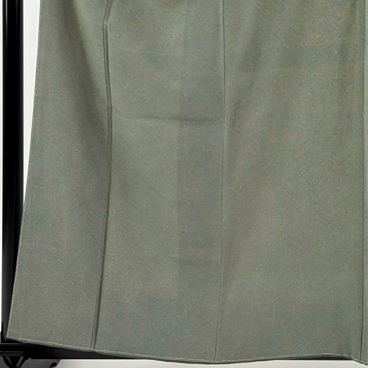 【庫存清倉】 江戶小紋 身長159cm 袖長64.5cm M 雙層 鮫 灰綠 純蠶絲 名品級