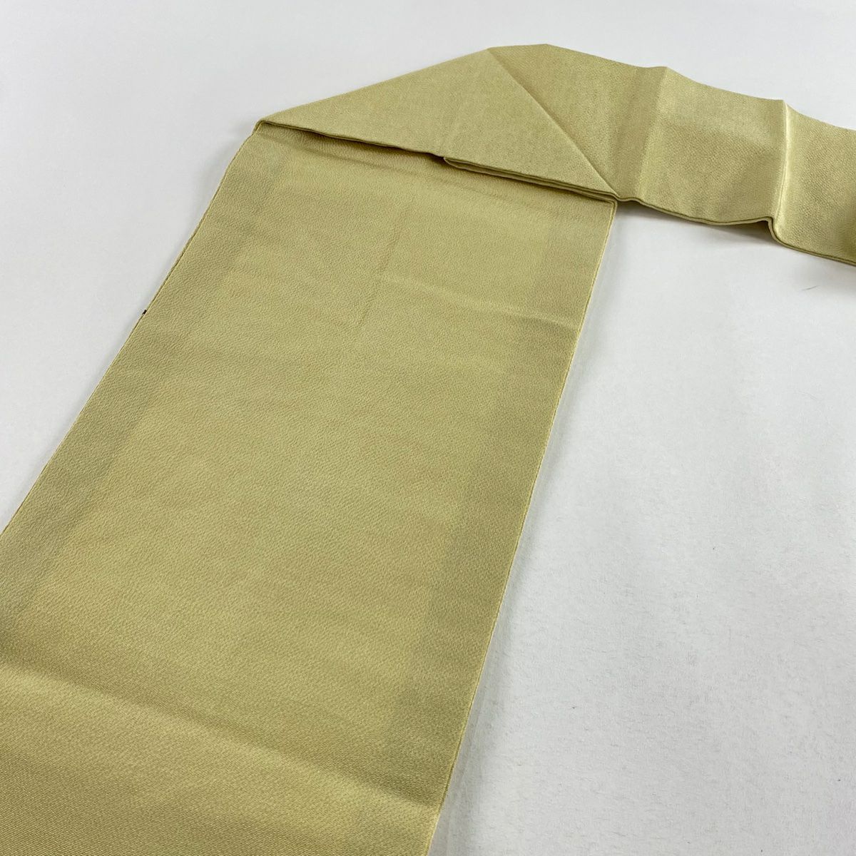 【庫存清倉】 名古屋帶 美品 名品級 生織 縮緬 抹茶 純蠶絲