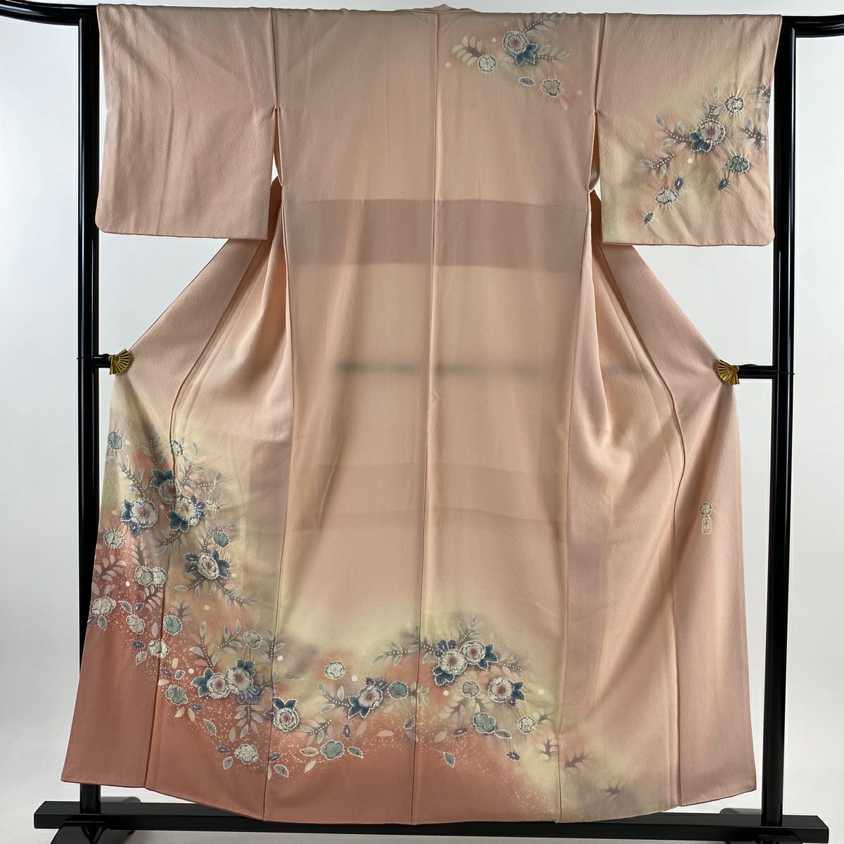 【庫存清倉】訪問服 身長157cm 袖長64cm M 雙層 落款有 辻花染 漸層 粉紅 純蠶絲 名品級