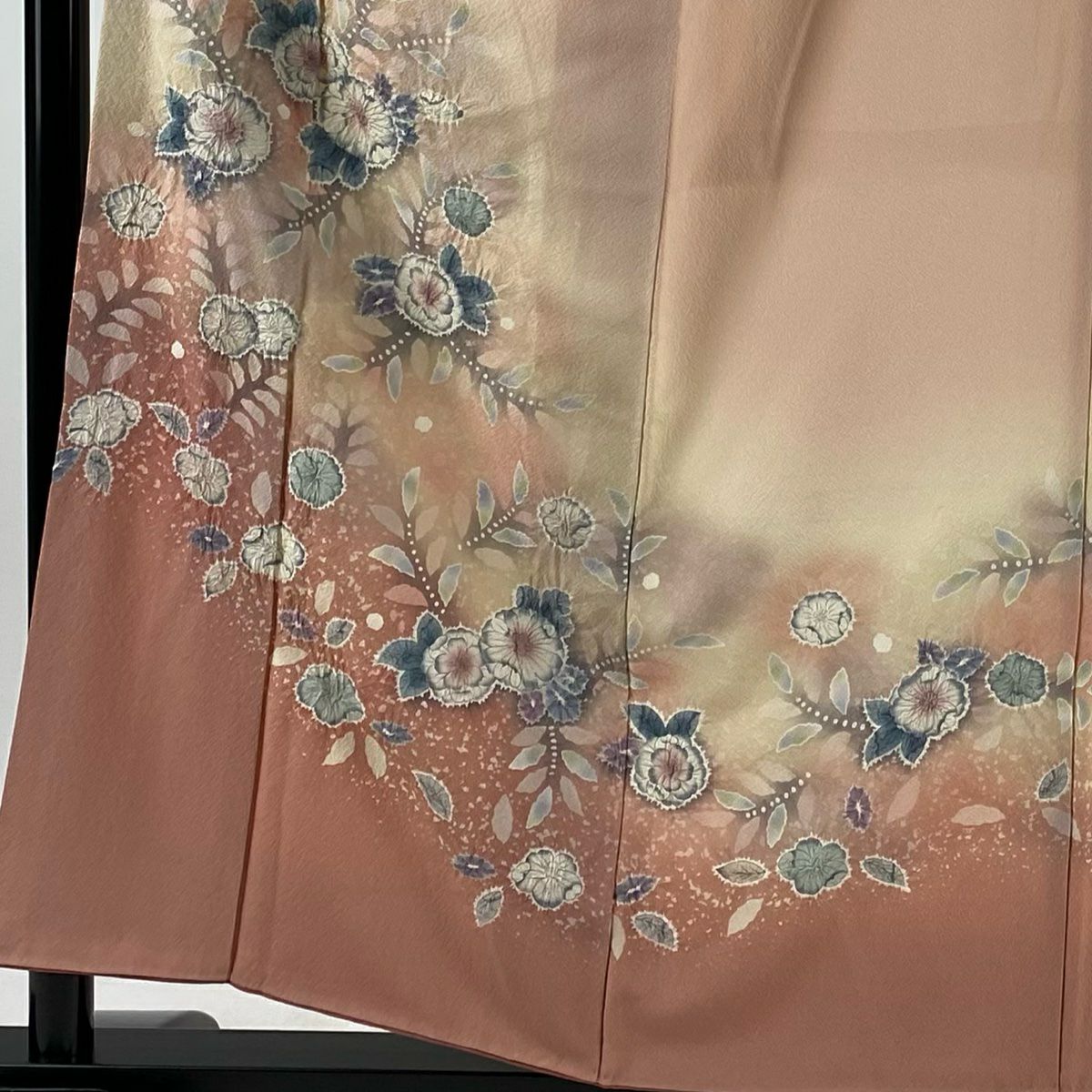 【庫存清倉】訪問服 身長157cm 袖長64cm M 雙層 落款有 辻花染 漸層 粉紅 純蠶絲 名品級