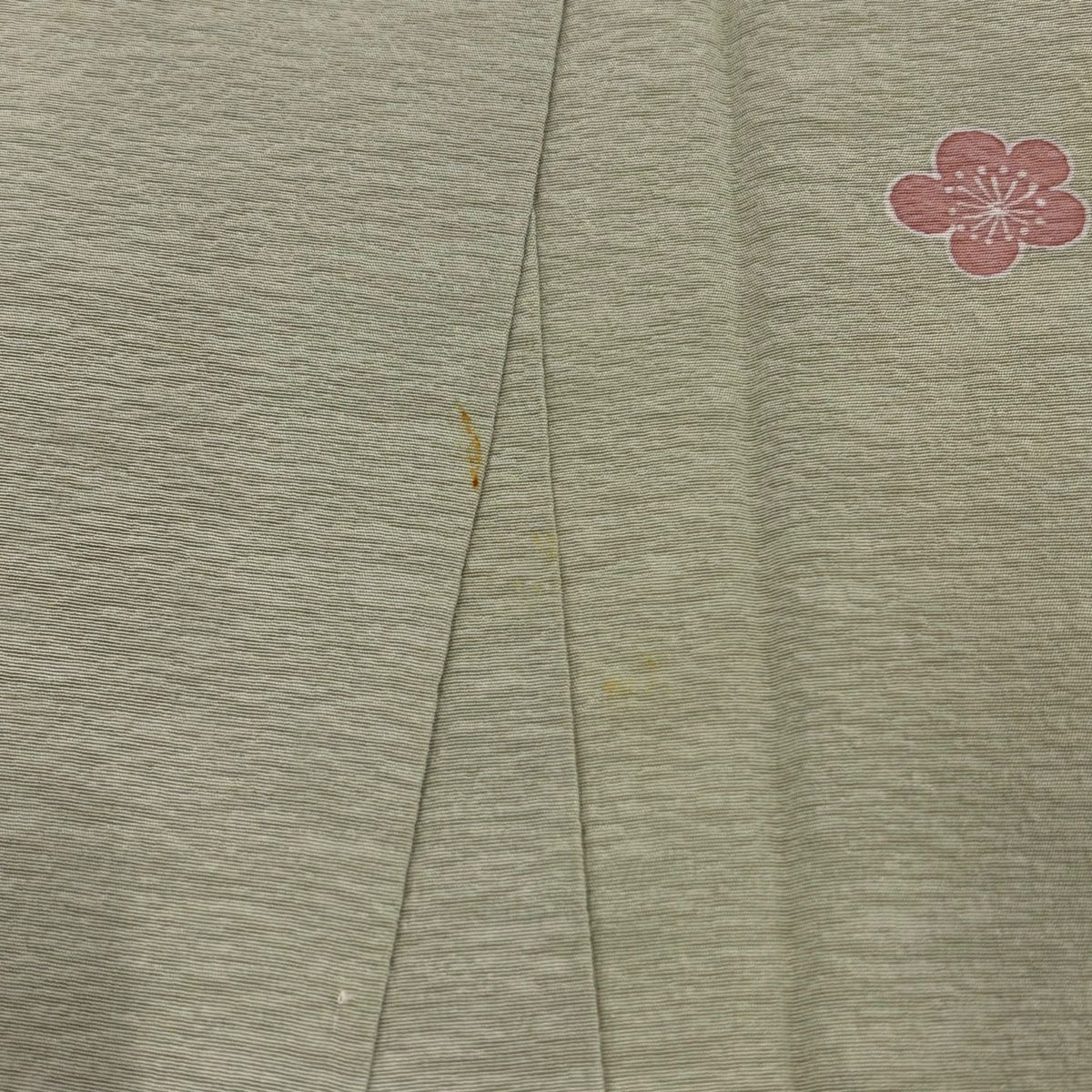 【庫存清倉】訪問服 身長161cm 袖長64.5cm M 雙層 菊花花 錘車 漸層 灰綠 純蠶絲 名品級