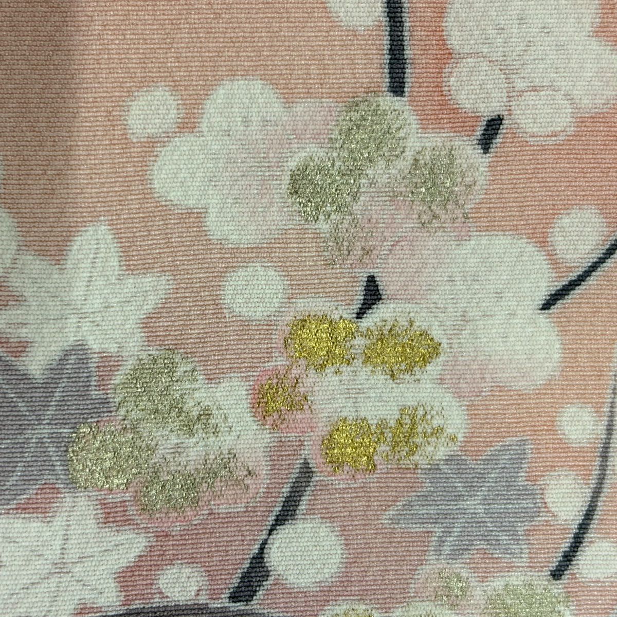 【庫存清倉】訪問服 身長158cm 袖長67cm M 雙層 鴛鴦 梅花 金銀彩 漸層 粉色 純蠶絲 優品級