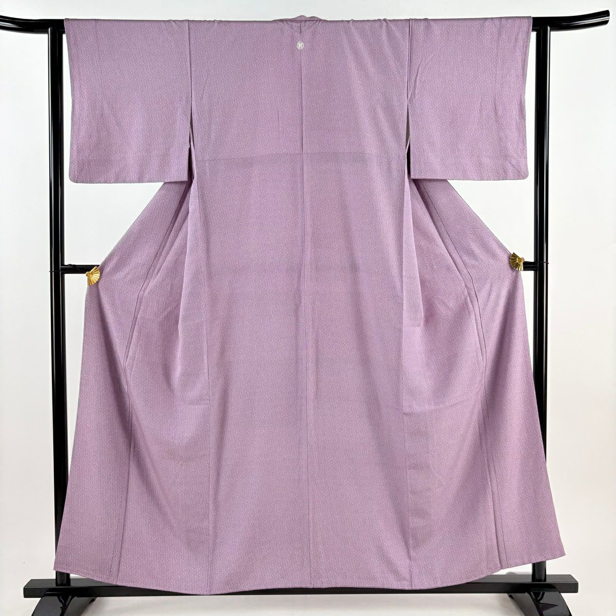 【庫存清倉】 江戶小紋 身長157.5cm 袖長62cm S 雙層 小花 紫 純蠶絲 名品級 一個紋