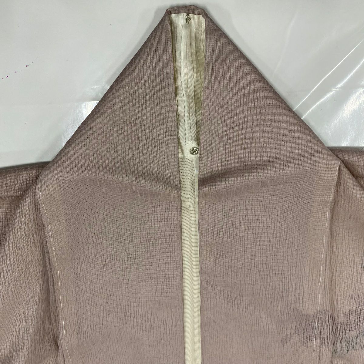 【庫存清倉】 付下 身長156.5cm 袖長61cm S 紗絽雙層 菊花 籬 小豆 純蠶絲 名品級