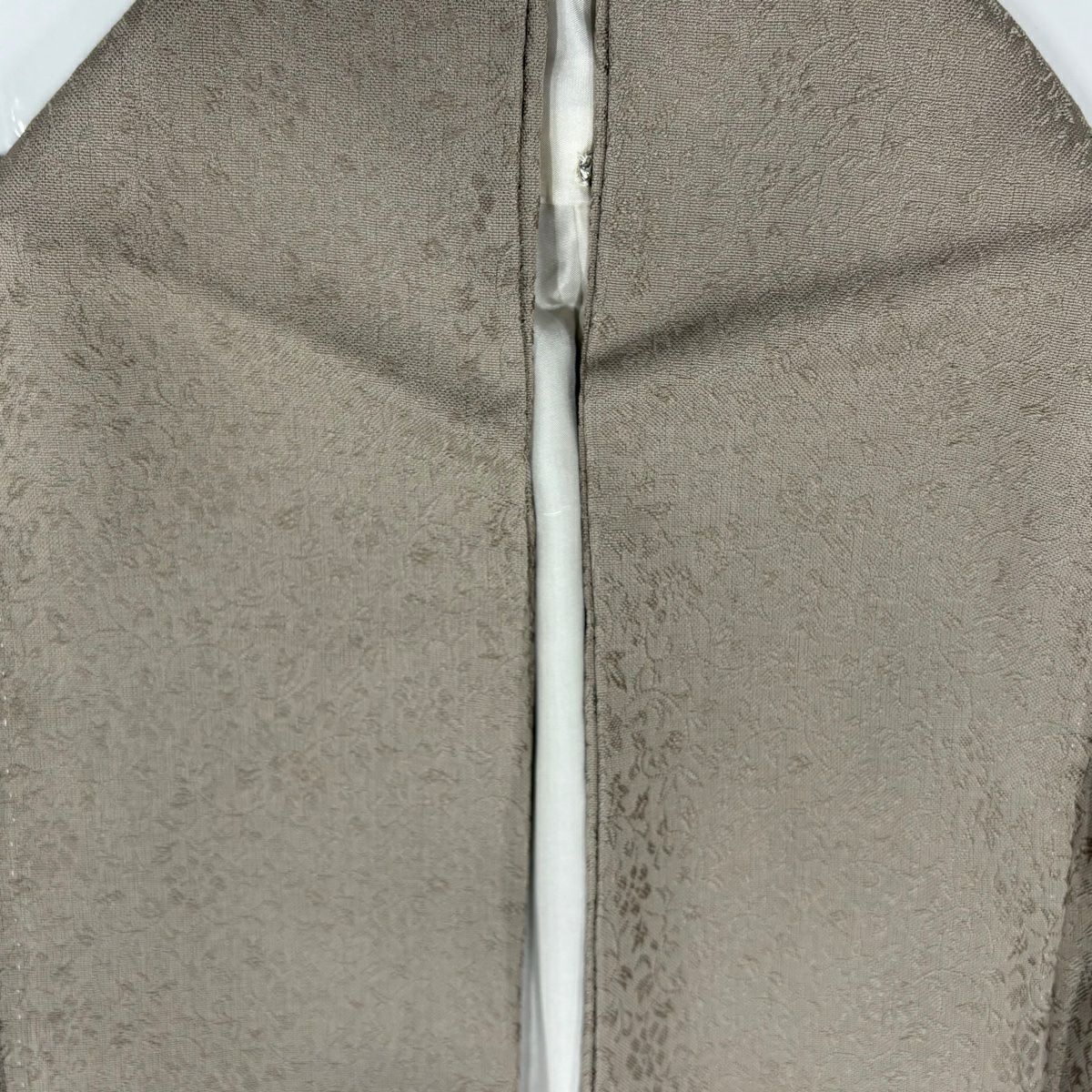 【庫存清倉】 付下 身長159.5cm 袖長64.5cm M 雙層 瓢箪地紋 金金箔 金銀彩 灰茶 純蠶絲 美品 名品級