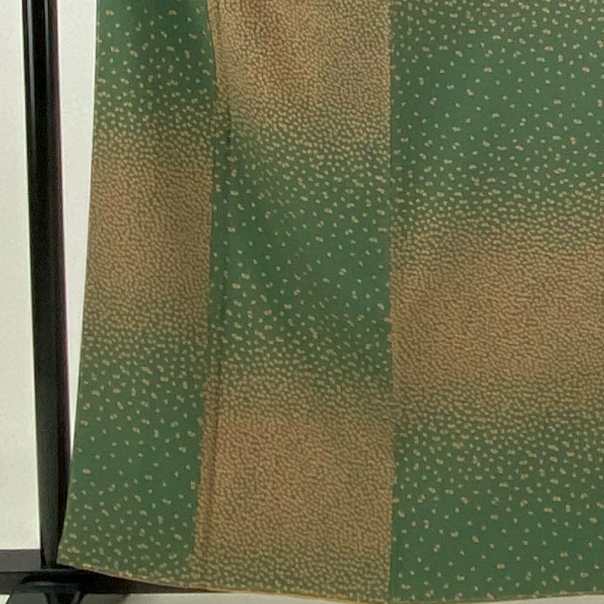小紋 身長160cm 袖長62.5cm S 雙層 花瓣 市松樹 綠 純蠶絲 美品 秀品級