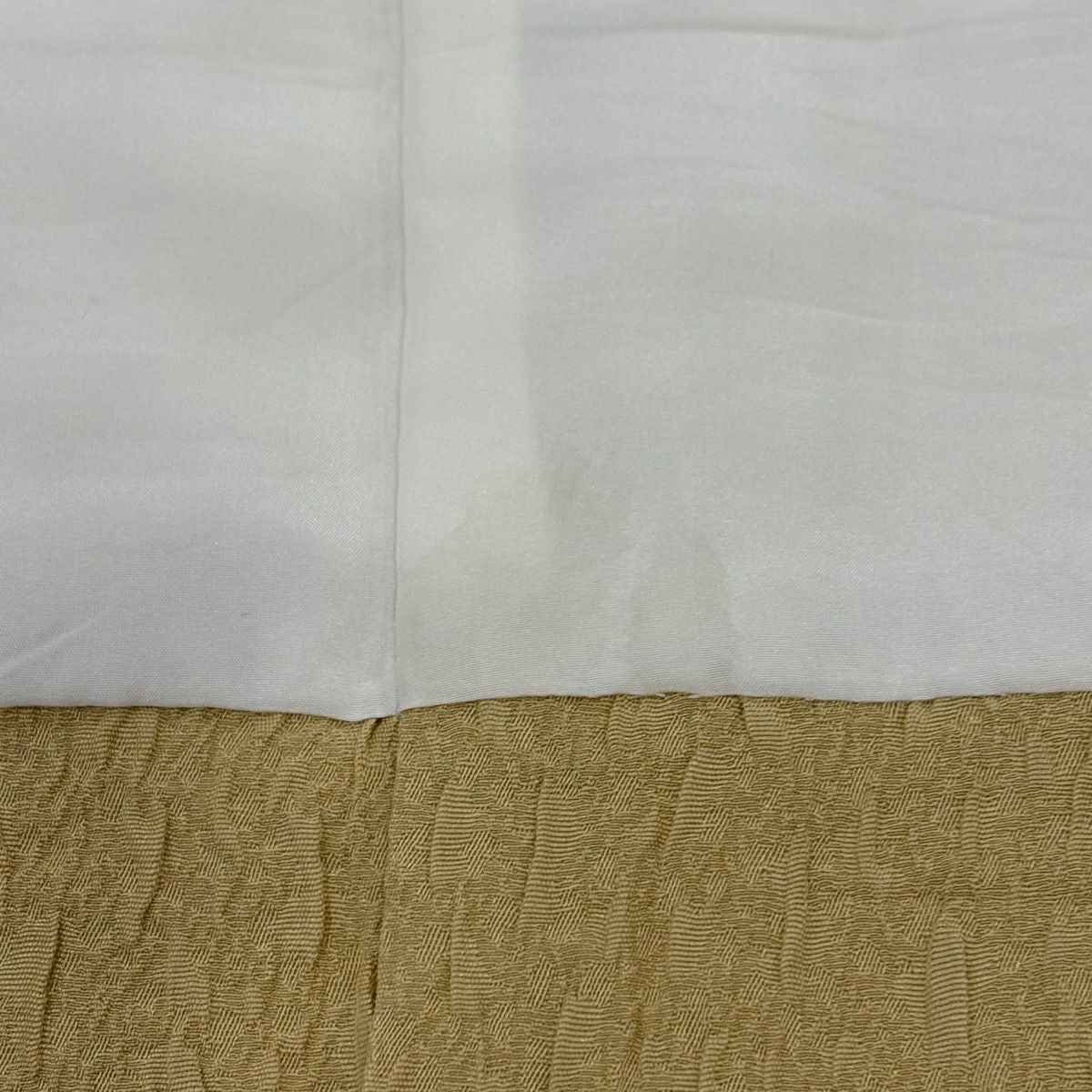 【庫存清倉】訪問服 身長160cm 袖長67.5cm L 雙層 雪輪 草花紋紋 絞染 刺繡 淡黃土 純蠶絲 名品級