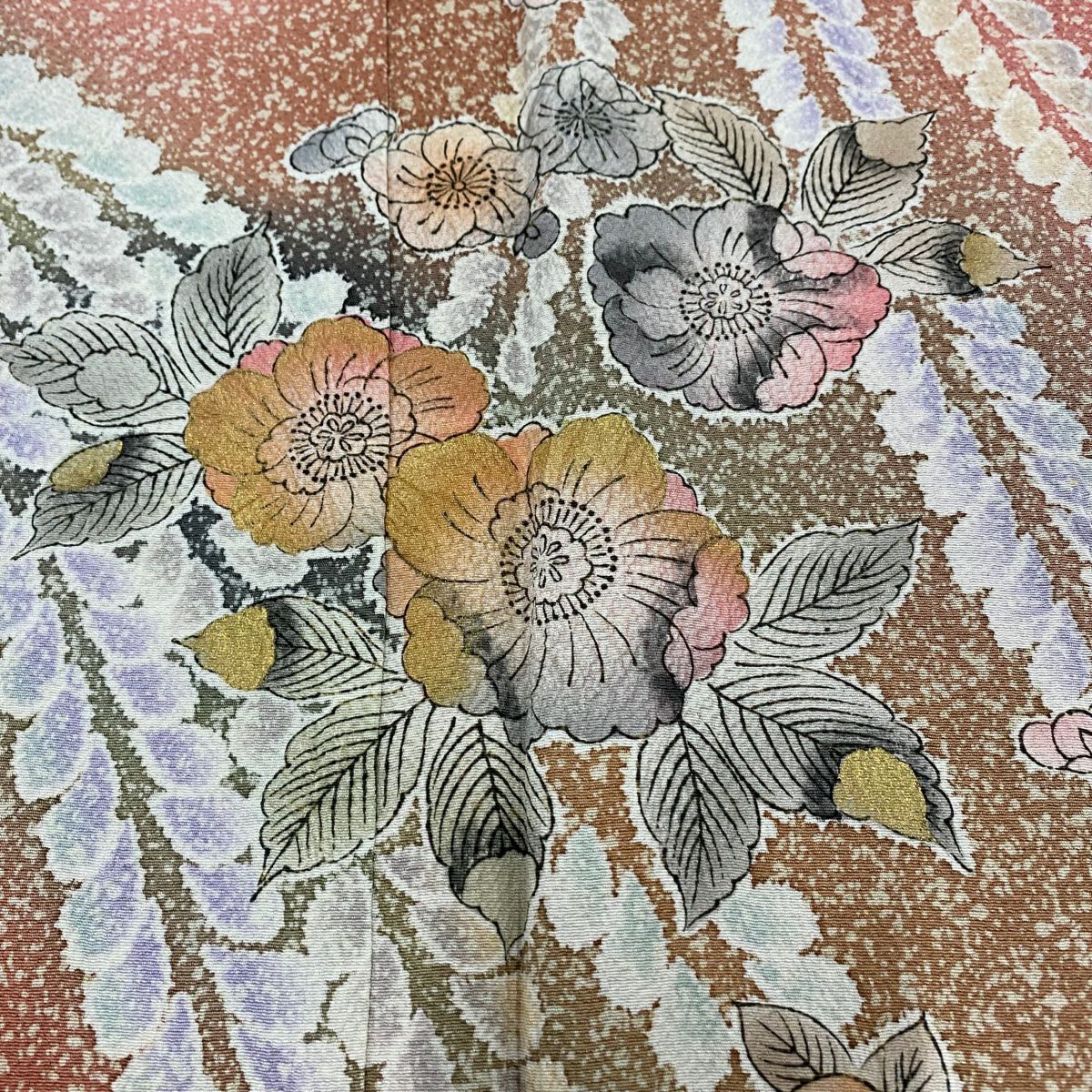 【庫存清倉】訪問服 身長171cm 袖長65cm M 雙層 辻花染 金銀彩 漸層 粉色 純蠶絲 美品 名品級