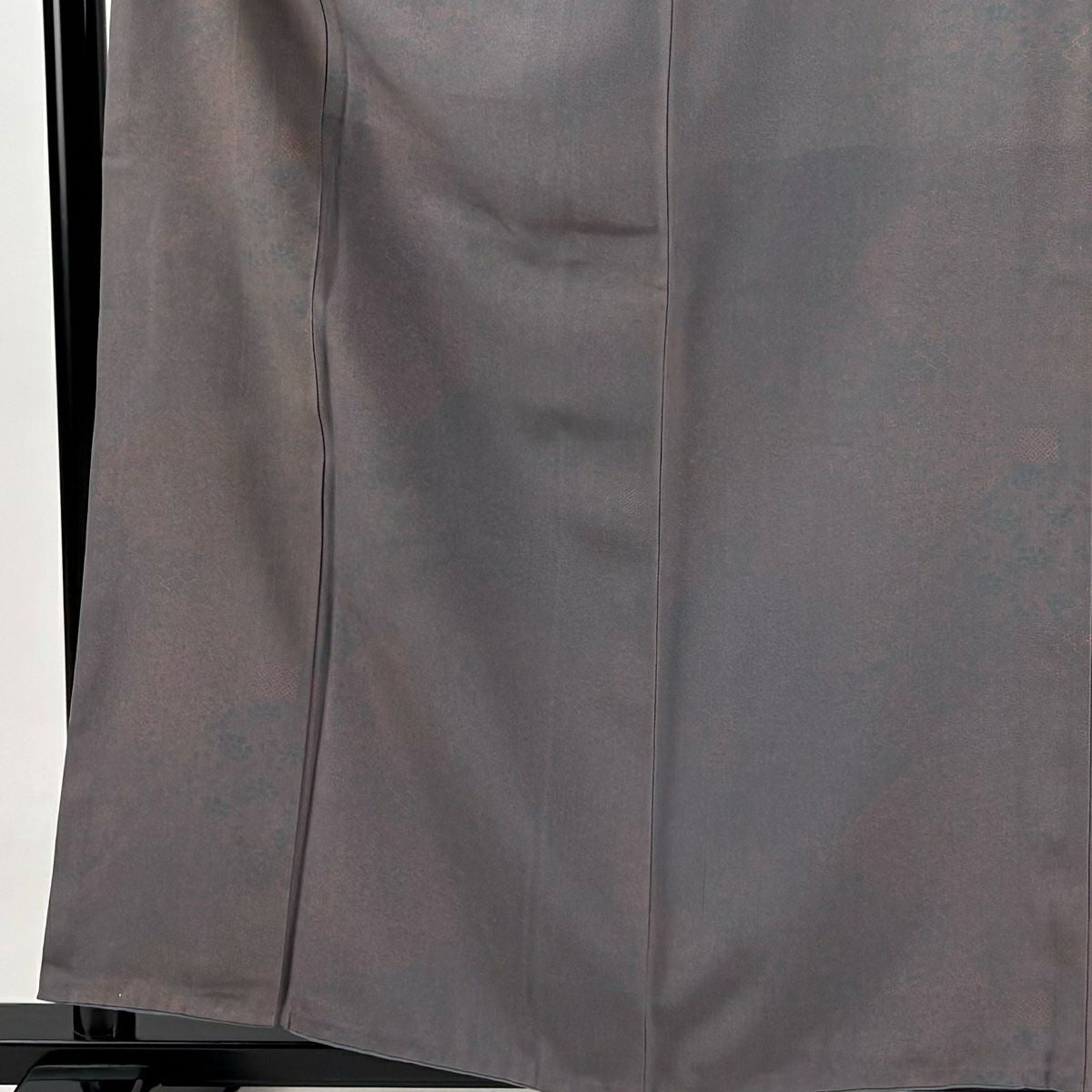 【庫存清倉】 江戶小紋 身長160cm 袖長65cm M 雙層 保科信 落款有 寄花紋 草花紋紋 灰紫 純蠶絲 優品級