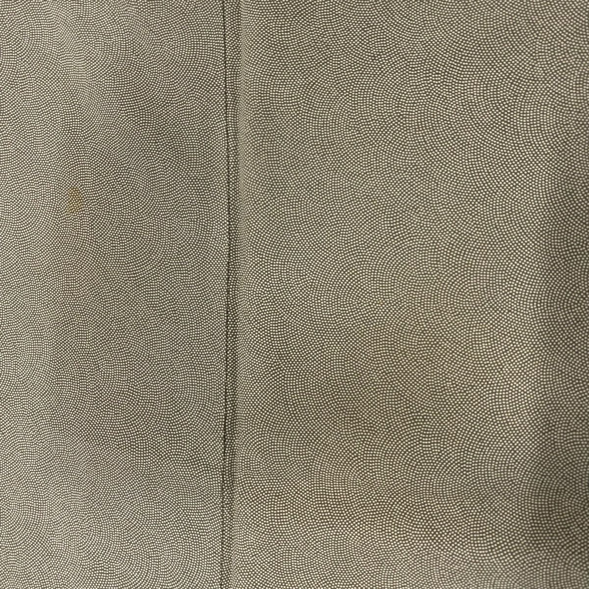 【庫存清倉】 江戶小紋 身長152.5cm 袖長64cm M 雙層 鮫 灰綠 純蠶絲 優品級