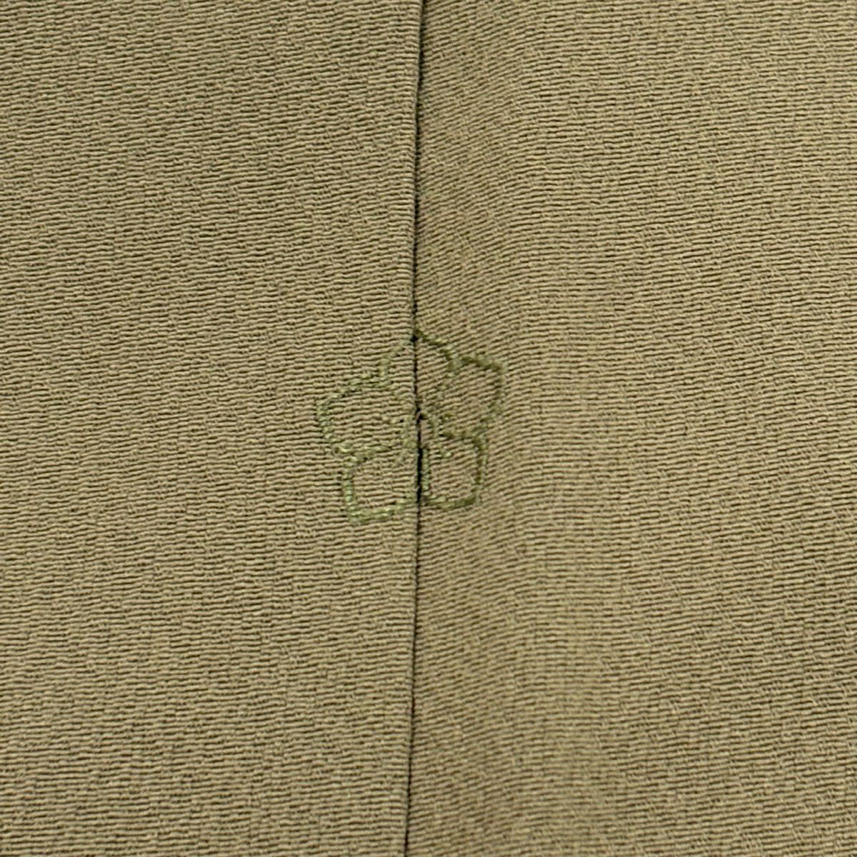 【庫存清倉】 付下 身長156cm 袖長65cm M 雙層 花筏 草花紋刺繡 漸層 灰綠 純蠶絲 名品級 一個紋