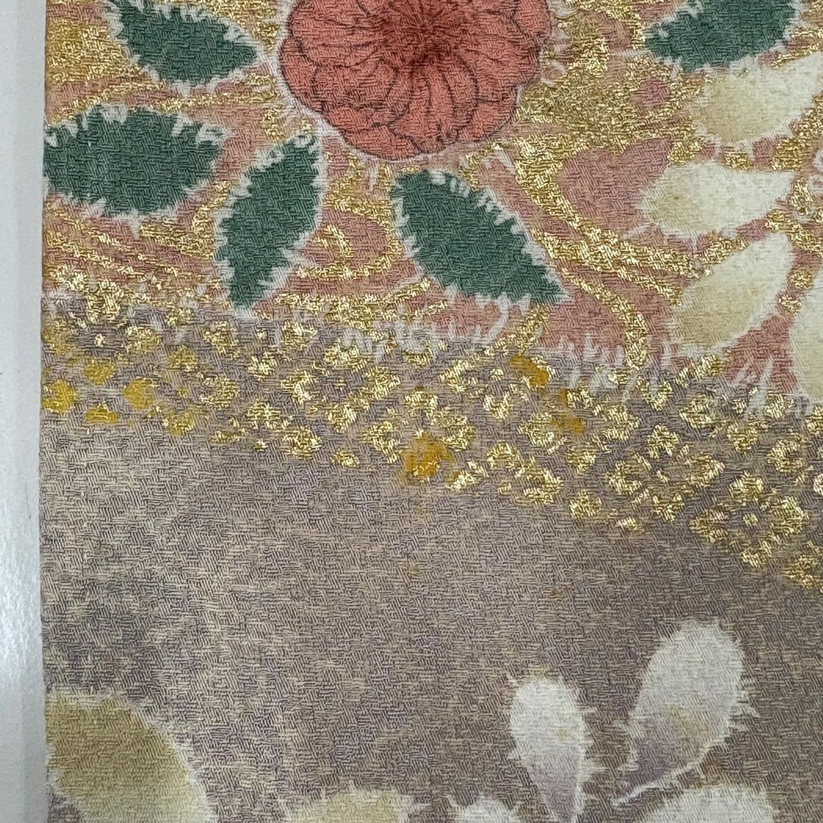 【庫存清倉】訪問服 身長155cm 袖長66cm M 雙層 辻花染 霞 金銀彩 漸層 粉色 純蠶絲 名品級