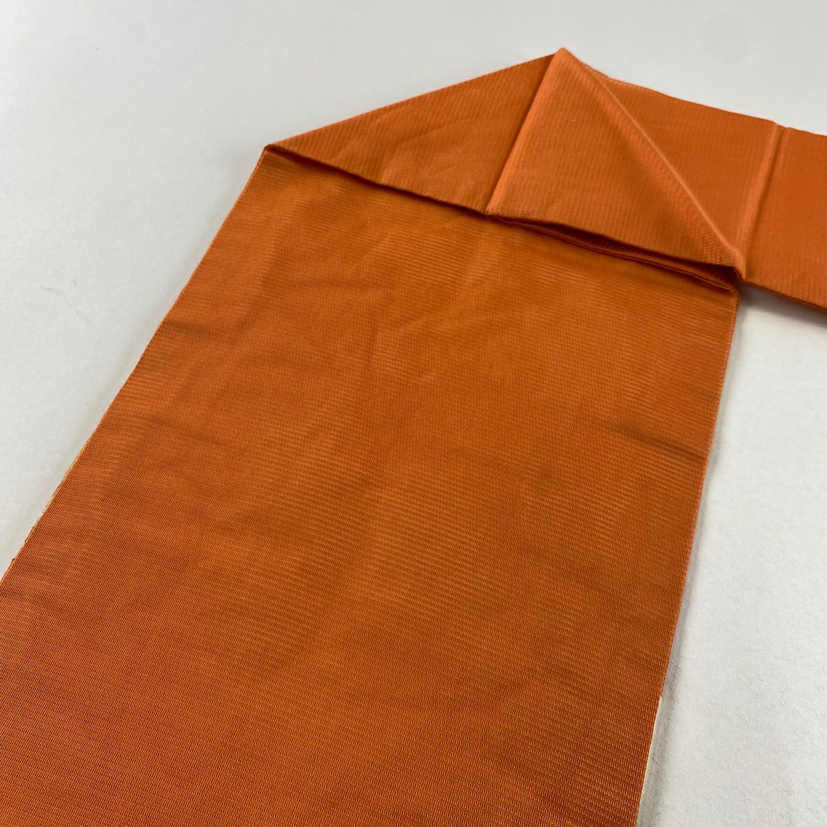 【庫存清倉】 名古屋帶 優品級 夏帶 絽 草花紋 竹子 金銀彩 橙色 純蠶絲