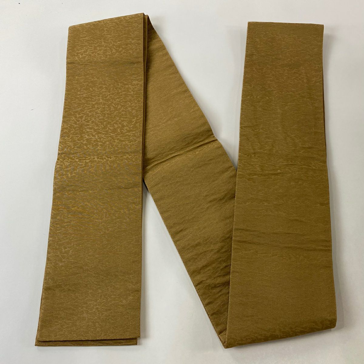 【庫存清倉】 半幅帶 美品 優品級 地紋 茶 化纖