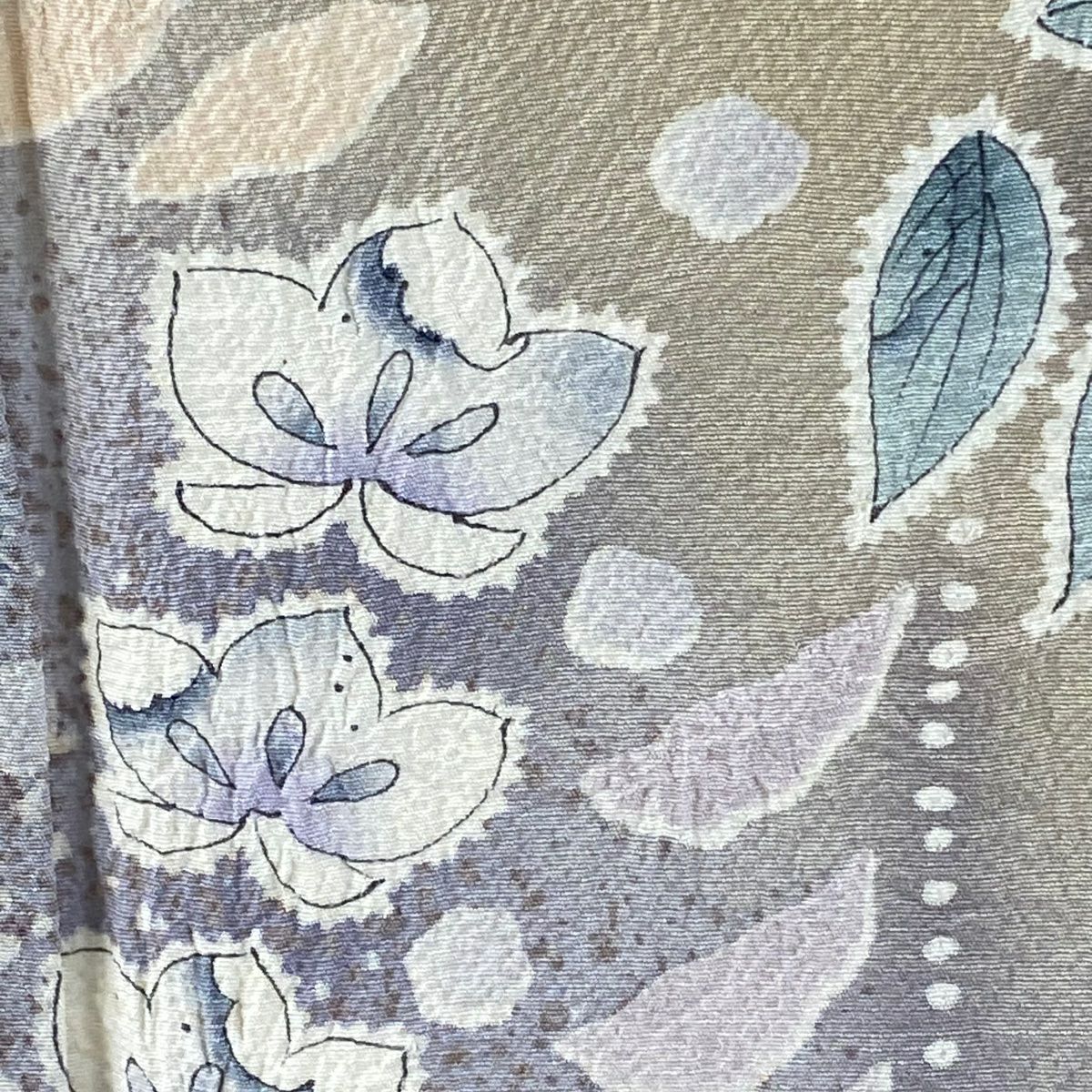 【庫存清倉】訪問服 身長155cm 袖長62.5cm S 雙層 落款有 辻花染 漸層 米色 純蠶絲 逸品級