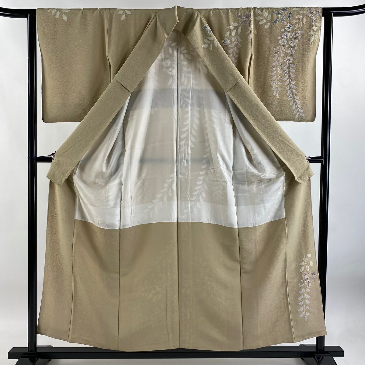 【庫存清倉】訪問服 身長155cm 袖長62.5cm S 雙層 落款有 辻花染 漸層 米色 純蠶絲 逸品級