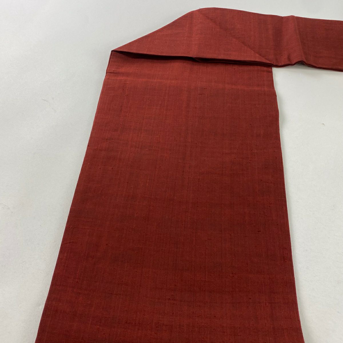 【清倉特賣】名古屋帶 美品 秀品級 紬織織 葉花紋 相良刺繡 金線 深紅 純蠶絲