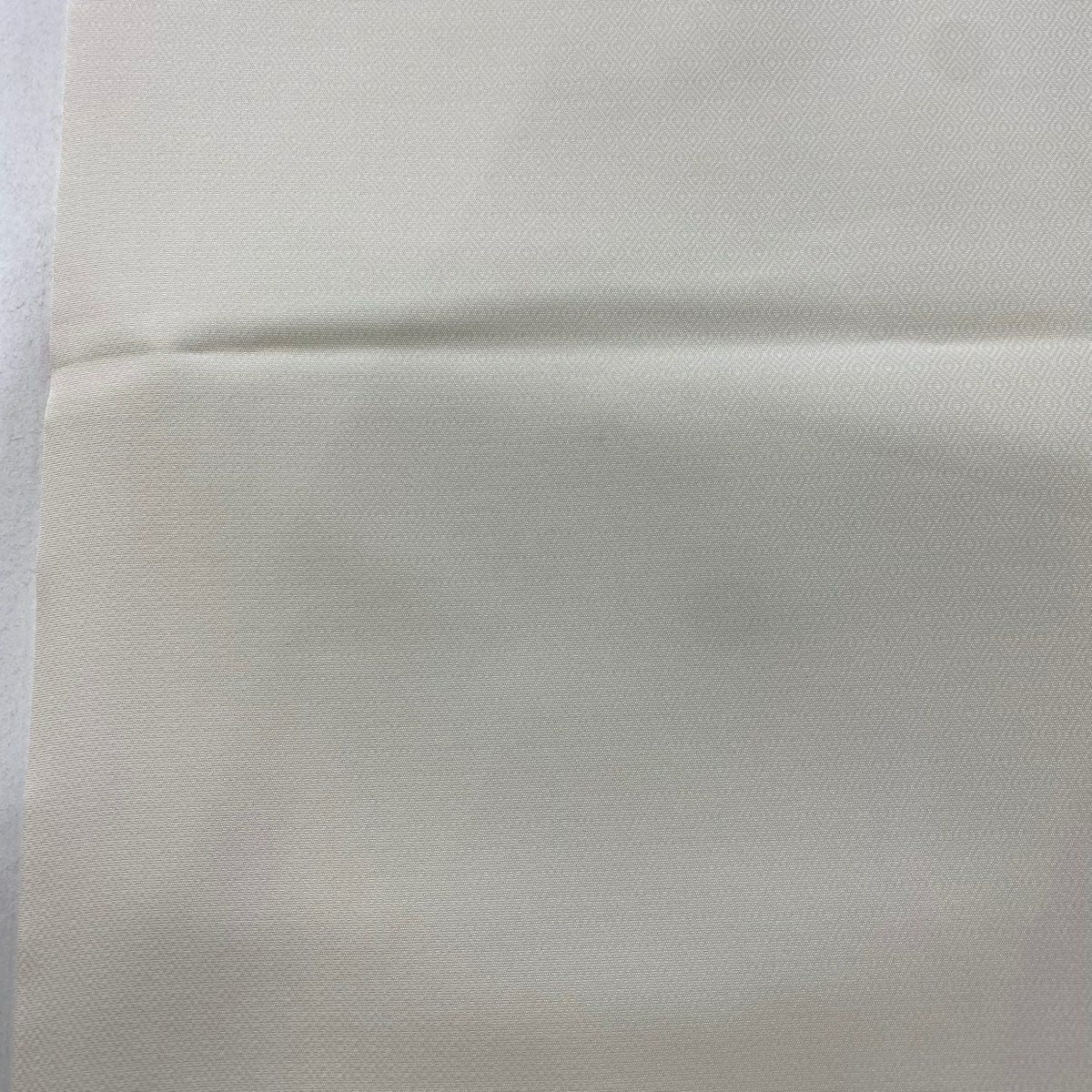 【庫存清倉】名古屋帶 美品 秀品級 斜格子 金彩裝飾 奶油色 純蠶絲